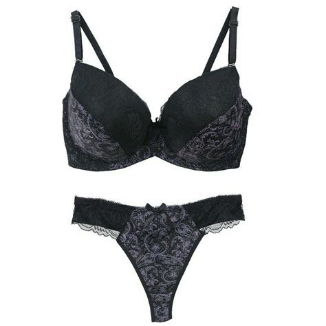 Uk Plus Size Women Push Up Bra And Pantie Set Lingerie Lace Flower