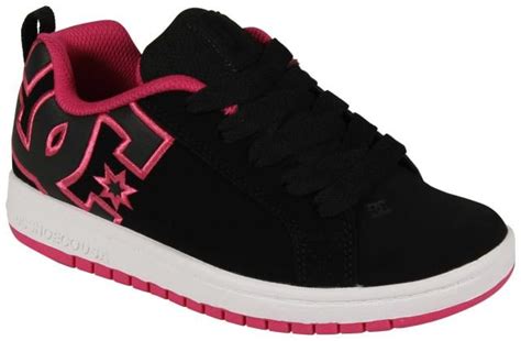 DC Kid S Court Graffik Shoe Black Pink Stencil