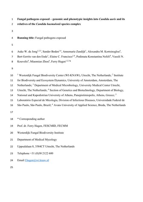 PDF Fungal Pathogens Exposed Genomic And Phenotypic Insights Into