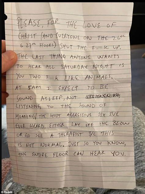 Neighbor Leaves Furious Note About Tinder Couples Loud Sex Noises