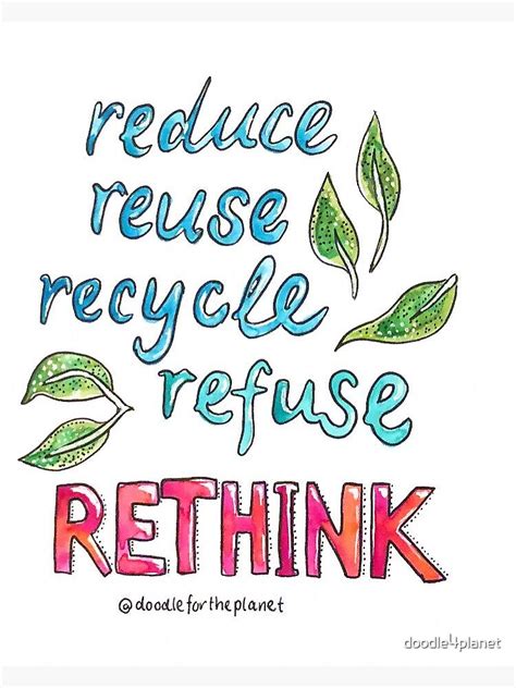 Reduce Reuse Recycle Refuse Rethink Sticker For Sale By