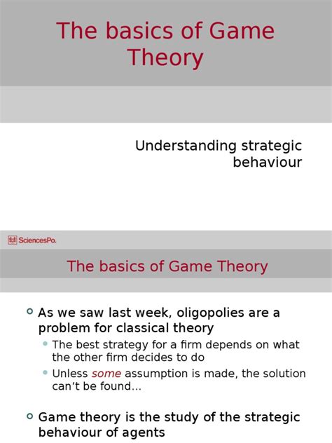 Pdf Week The Basics Of Game Theory Dokumen Tips