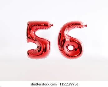 Red Number 56 Made Inflatable Balloon Stock Illustration 1151199956