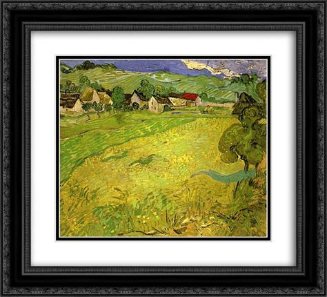 Vincent Van Gogh 2x Matted 24x20 Black Ornate Framed Art Print View Of