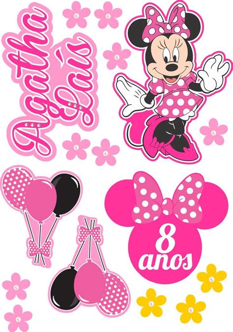 TOPO DE BOLO MINNIE ROSA