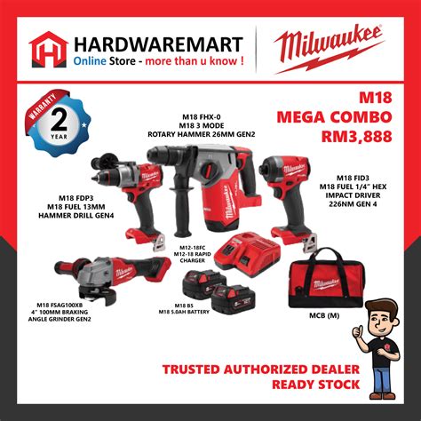 Milwaukee M18 4 IN 1 LIMITED MEGA COMBO / M18 Latest Model Combo Set ...