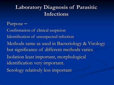 PPT Laboratory Diagnosis Of Parasitic Infections PowerPoint