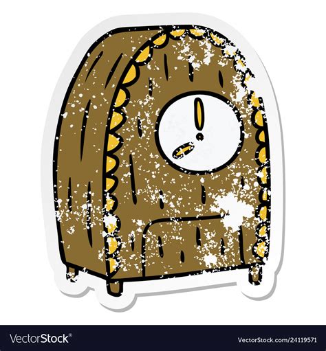 Distressed Sticker Cartoon Doodle Of An Old Vector Image