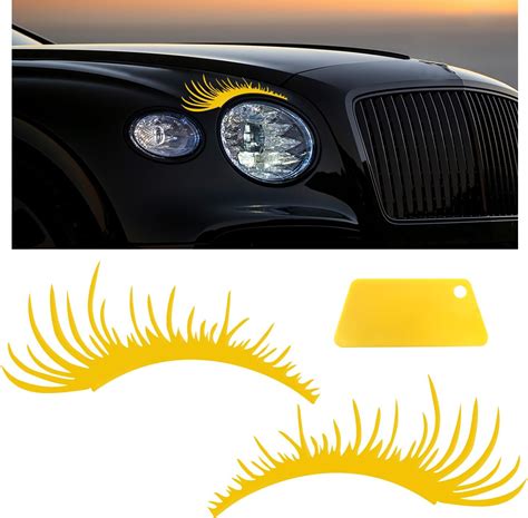 Amazon Dickno 2 PCS Car Headlight Eyelash Stickers Cute Fake