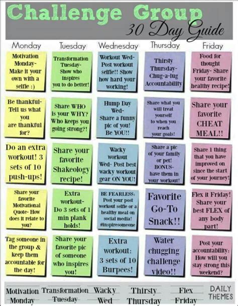 30 Day Challenge Group Post Ideas