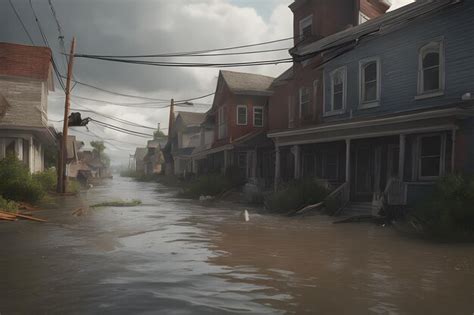 Premium AI Image | Natural disaster concept with flood