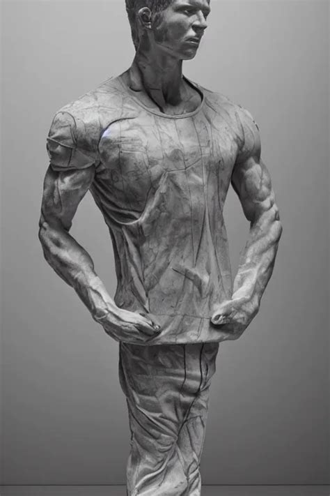 Marble Sculpture Of Man In Adidas Jacket Sportswear Stable Diffusion