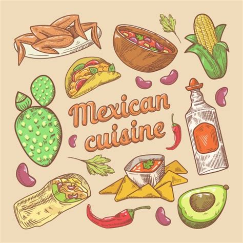 Cartoon Mexican Food Doodles Frame Design Vector Image