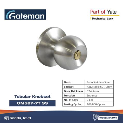 Gateman Gm T Ss Tubular Knobset Handle Pintu Bulat Gagang Pintu