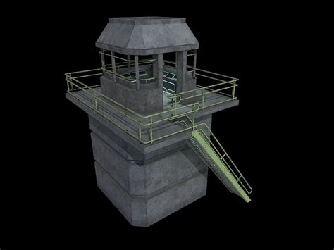 3d Model Lowpoly Watchtower Updated Vr Ar Low Poly Cgtrader