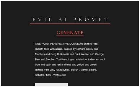 evil ai prompt ― Perchance Generator