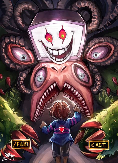 Frisk Flowey And Photoshop Flowey Undertale Drawn By K Ptn Danbooru