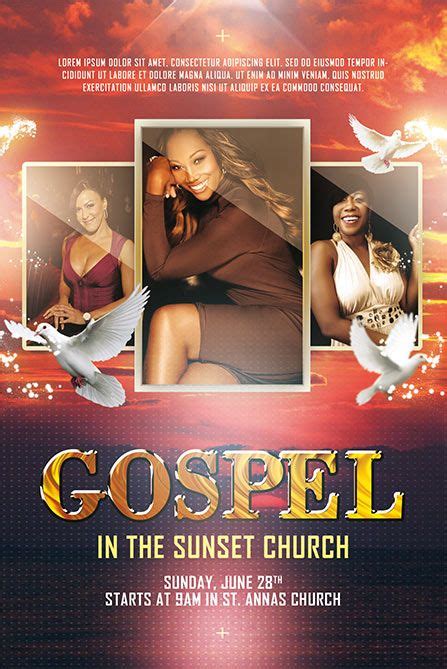 Free Gospel Poster And Flyer Template Poster Template Free Gospel Choir Gospel Concert