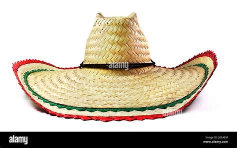 Mexican straw hat sombrero on a white background Stock Photo - Alamy