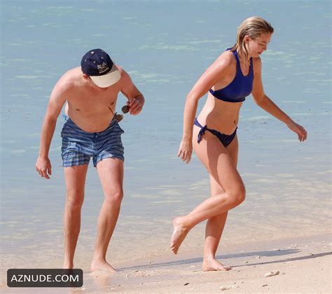 Georgia Toffolo Sexy On The Beach In A Tiny Blue Bikini While On Holiday Barbados Aznude