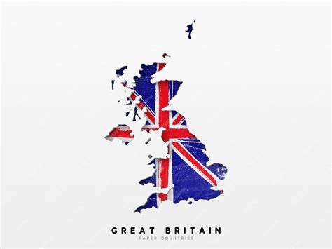 Premium Vector | Great britain detailed map with flag of country ...