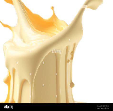 Spreading Cheese Cream Milk Cream Or Yogurt Flowing Realistic Liquid