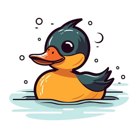 Un Canard Nageant Dans L Eau Illustration Vectorielle D Un Mignon