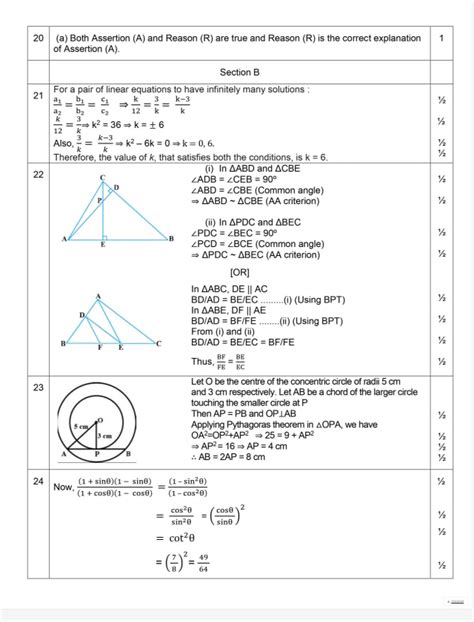 Cbse Class 10 Math Basic Sample Paper 2023 With Solutions And Marking