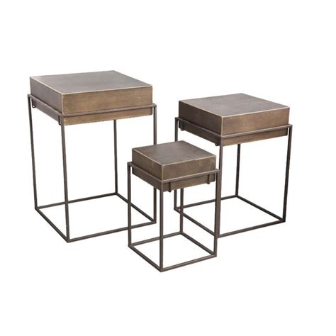 PTMD Collection PTMD Side Table Maddic 40x40x60 Cm Iron Gold