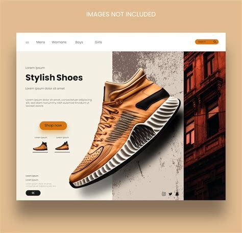 Premium Vector Shoes Website Design Template