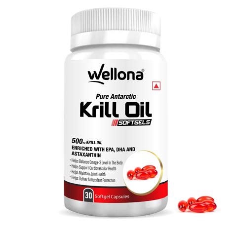 Buy Wellona Pure Antarctic Krill Oil 500 Mg 100 Krill Oil Omega 3