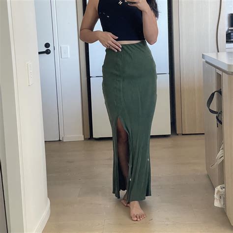 Nude Lucy Cupro Maxi Skirt With A Slit Maxiskirt Depop