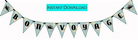 BON VOYAGE vintage Map Printable Party Banner and Decoration - Etsy