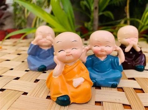 Resin Baby Monk Buddha Statue Set Of 4 Home At Rs 70 In New Delhi ID