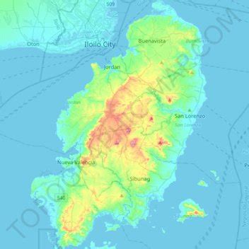 Guimaras Island topographic map, elevation, terrain