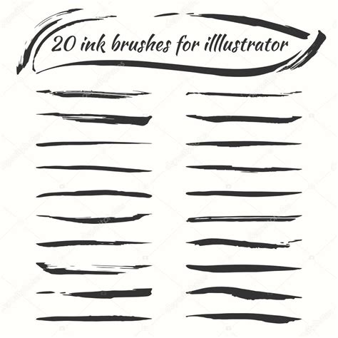 Vector Ink Brushes Set Grunge Brush Strokes Collection For Illustrator