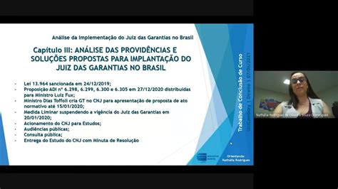 Defesa de TCC ANÁLISE DA IMPLEMENTAÇÃO DO JUIZ DAS GARANTIAS NO BRASIL