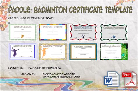 Badminton Certificate Template Latest Designs Free