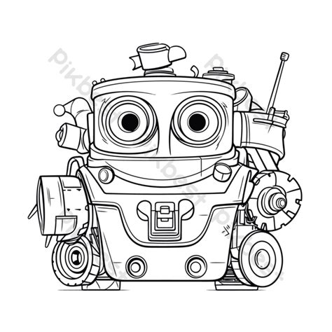 Outline Sketch An Animated Wall E Robot To Color Drawing Vector PNG Images | PNG Free Download ...