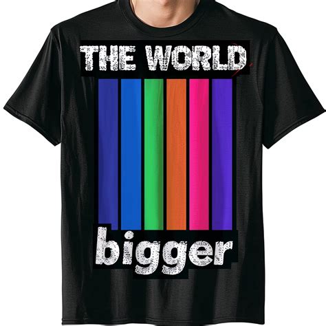 Rainbow Pride Graphic Tee Mens Black Tshirt With Bold The World Has Bigger Design Gay Pride