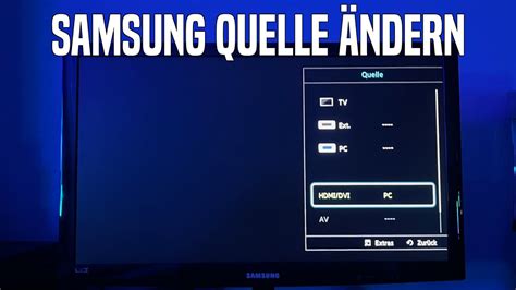 Samsung Fernseher HDMI einstellen Quelle ändern YouTube