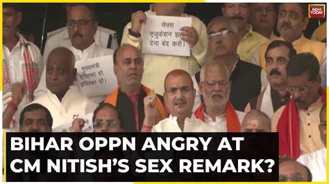 Nitish Sex Gyaan Uproar In Bihar Assembly Against Nitish Kumars Sex