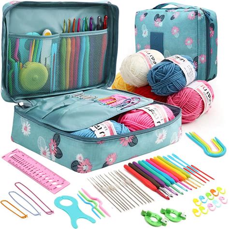 59 Pcs Crochet Hooks Kit Knitting Starter Kit For Adults Ergonomic