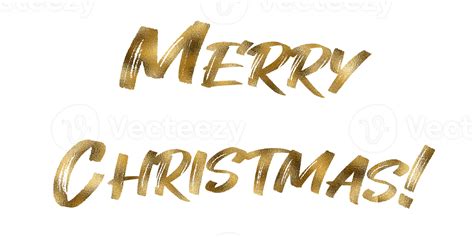 Merry Christmas Text With Golden Glitter Effect Lettering Calligraphy