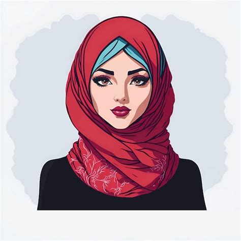 Femme Musulmane En Hijab Portrait Dune Jeune Fille Arabe En Robe Hijab Traditionnelle Vecteur