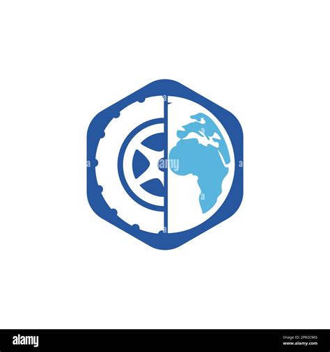 Tire World Vector Logo Template Vector Wheel And Planet Logo