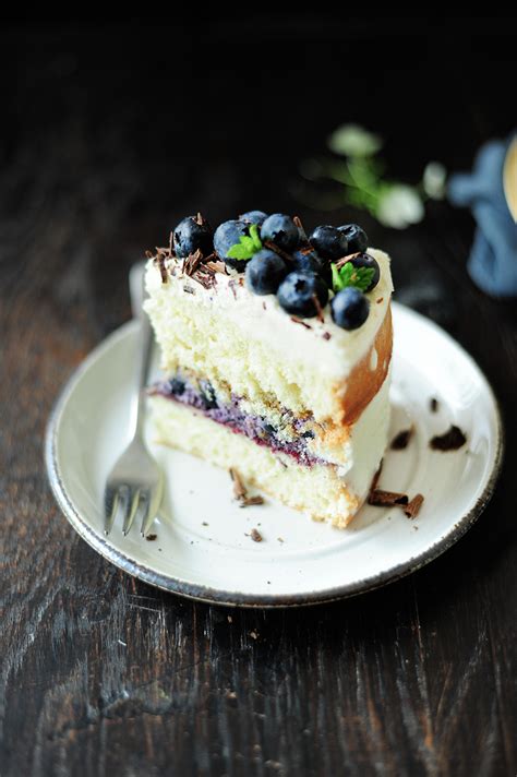 Summer Blueberry Mascarpone Naked Cake Serving Dumplings