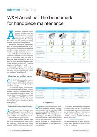 W H Assistina The Benchmark For Handpiece Maintenance PDF