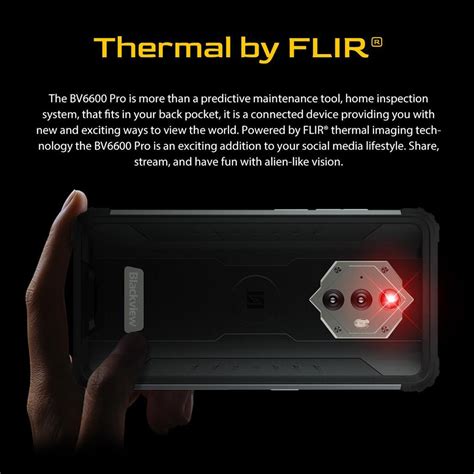 Blackview BV6600 Pro Rugged Mobile Phone Thermal Imaging Camera FLIR