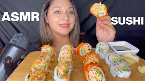 ASMR EATING SUSHI PLATTER EATING SOUNDS WITH SOFT WHISPERING YouTube